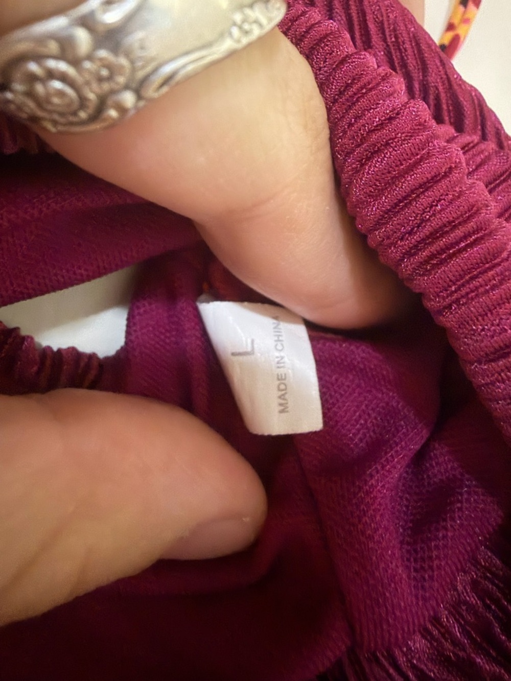 Old Navy Two-Piece Bikini Set in Plum Top and Pink/Orange Patterned Bottoms - Picture 9 of 9